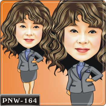 Q版人像 套裝上班族Q版畫 PNW-164